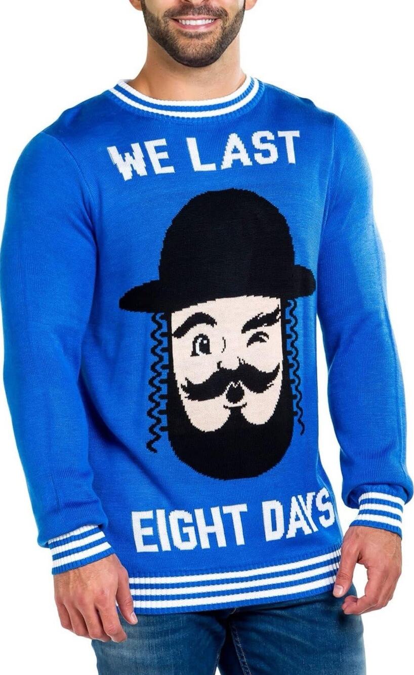 Hanukkah Mens 3XL Tipsy Elves Blue Jewish Holiday Ugly Sweater XXXL Winter